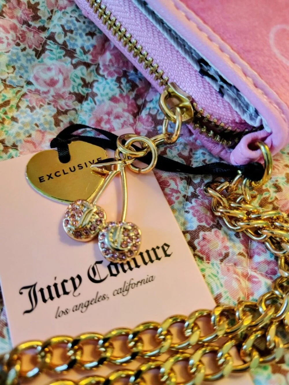 Juicy Couture Exclusive pink cherry blossom wallet Wristlet NWT